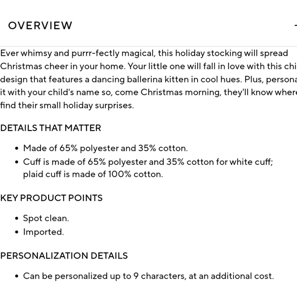 Pottery Barn Dancing Kitty Quilted Holiday Stocking - "Maggie" - Picture 7 of 8